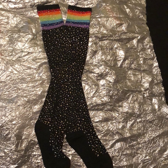 Accessories - *SOLD*🌈RHINESTONE RAINBOW KNEE HIGHS!!🌈